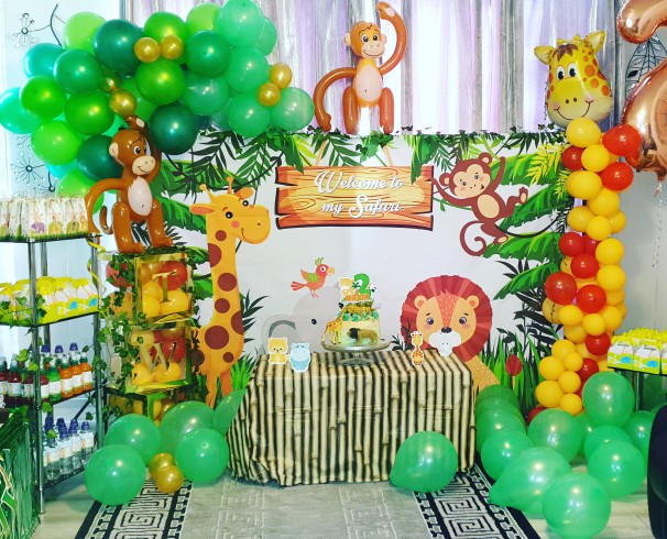 Woodland Jungle Safari Party Photo Backdrop Animals Forest Photography Background Happy Birthday Theme Party Decoration