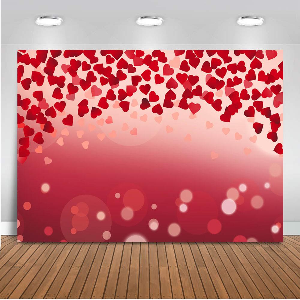 Valentine backdrop red heart background for photo booth stduio bokeh happy birthday theme backdrops newborn baby party decor