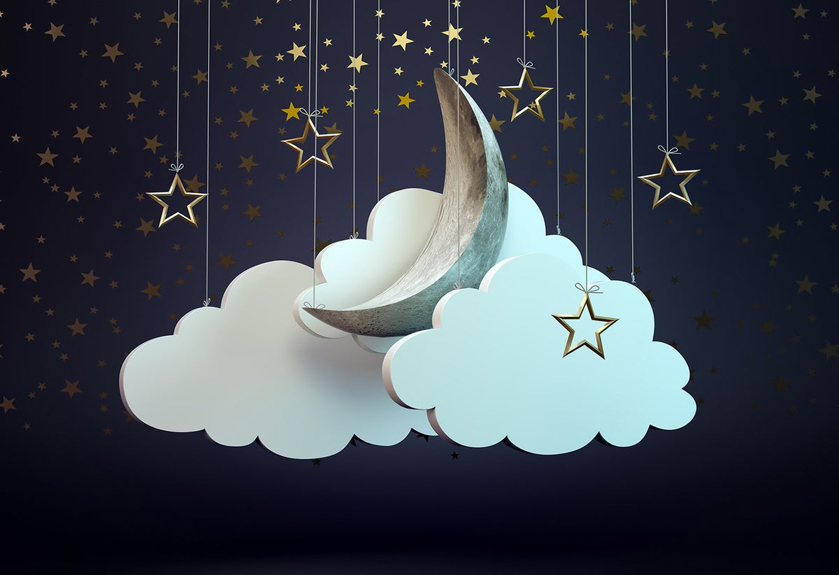 Twinkle Twinkle Little Star Photography Backdrops Stars Moon Clouds Background Backdrops Props Baby Shower Vinyl photo Backdrop