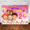 Customized Photography Background Melon Family Pink Cartoon Child Birthday Party Photographic Photo Studio Photo