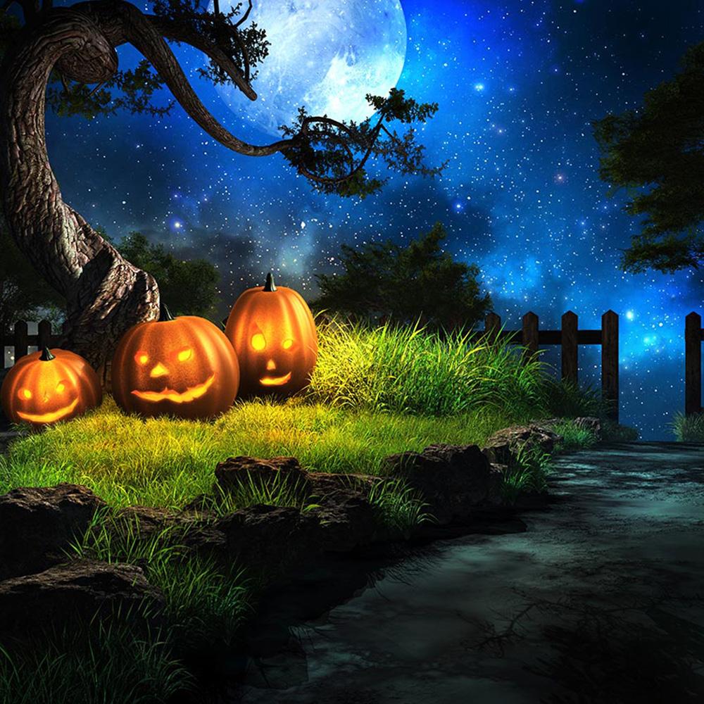 halloween photo booth backdrop night scenes backdrop for picture Pumpkin Lantern photography background 10x10 large photo props