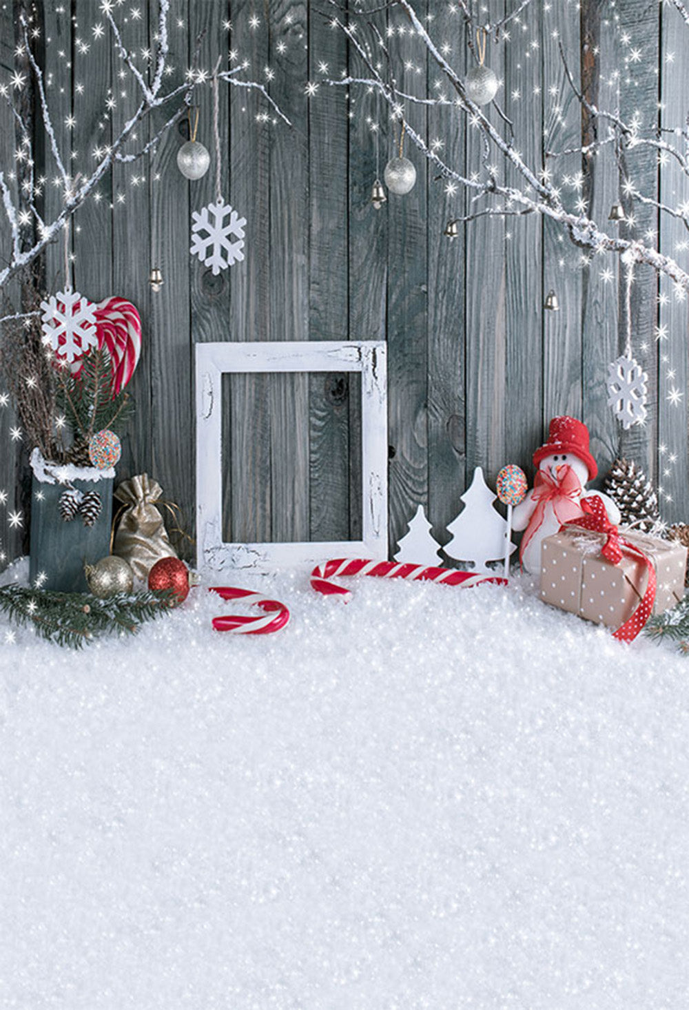 Christmas photo backdrop wood floor photography background snow
