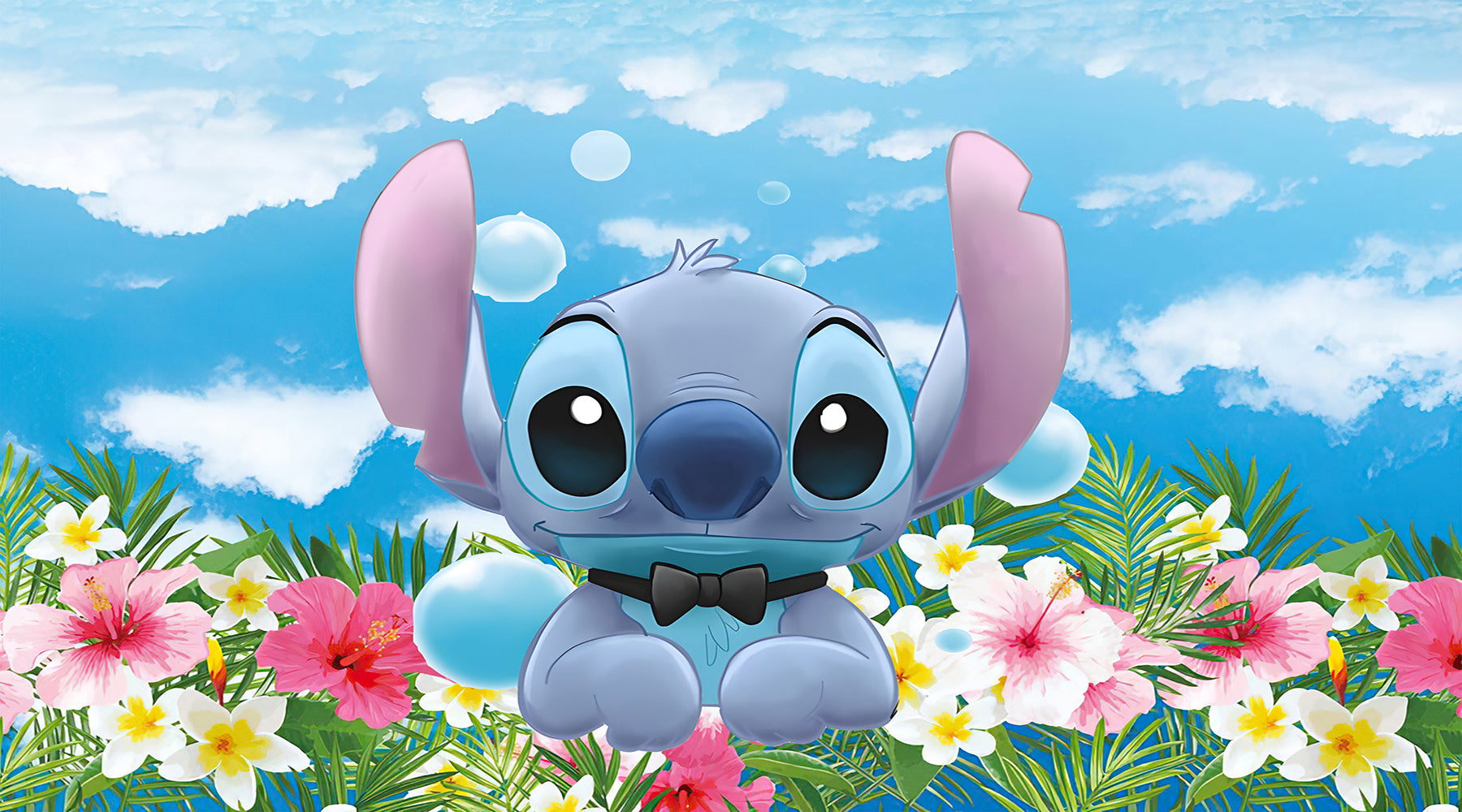 Set decorativo de Stitch: fondo circular degradado y tres fundas para columnas con diseños playeros tropicales de Lilo y Stitch, ideal para fiestas infantiles de cumpleaños, tela reutilizable para sesiones de fotos y cake smash.