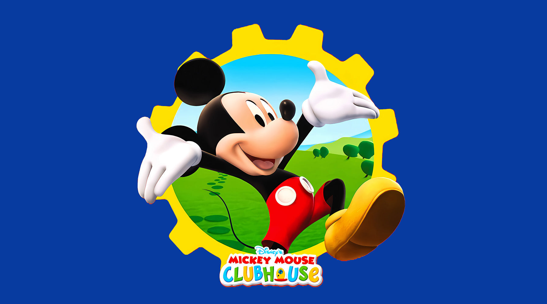Set de decoración La Casa de Mickey Mouse: fondo circular y fundas para columnas. Decoración de dibujos animados para cumpleaños infantil, ideal para sesiones de fotos y cake smash.