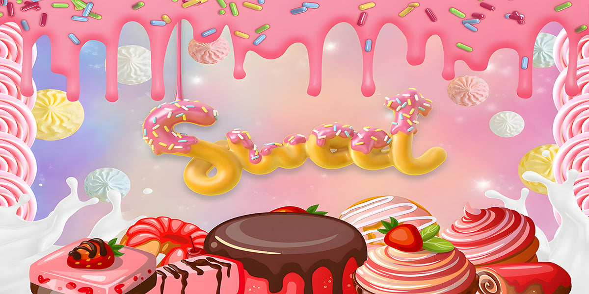 Fondo de fiesta Sweet One para primer cumpleaños. Decoración con donas y dulces para sesión de fotos bebé niña. Envío rápido, compra ya.