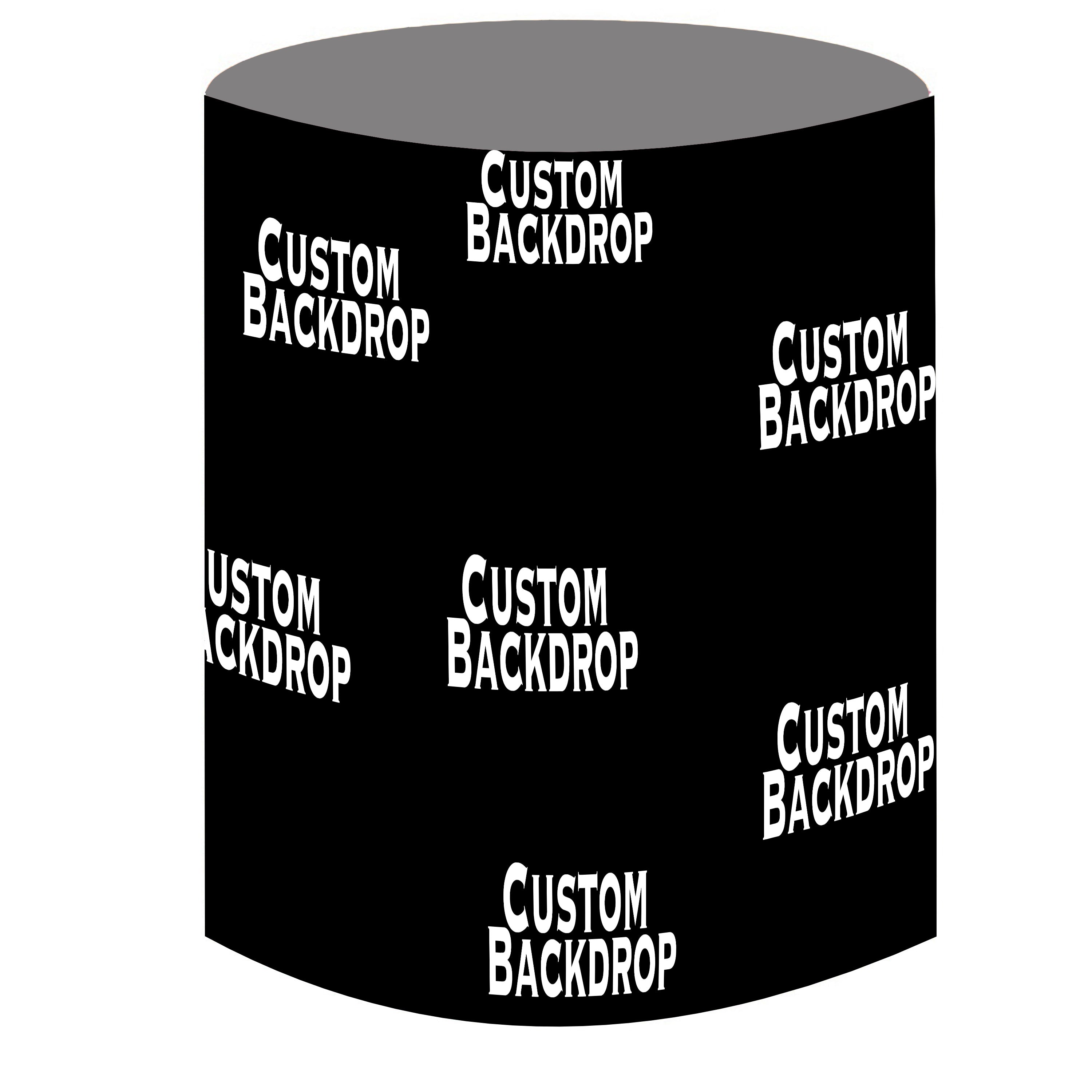 Custom Any Theme Round Photo Backdrop Cover Circle Cylinder Plinth Covers Decorations