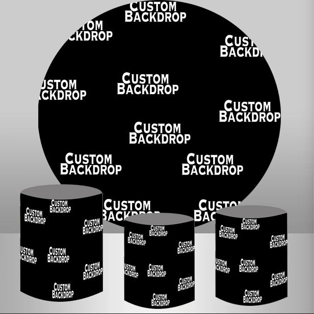 Custom Any Theme Round Photo Backdrop Cover Circle Cylinder Plinth Covers Decorations