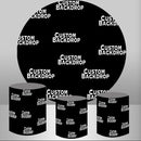 Custom Any Theme Round Photo Backdrop Cover Circle Cylinder Plinth Covers Decorations