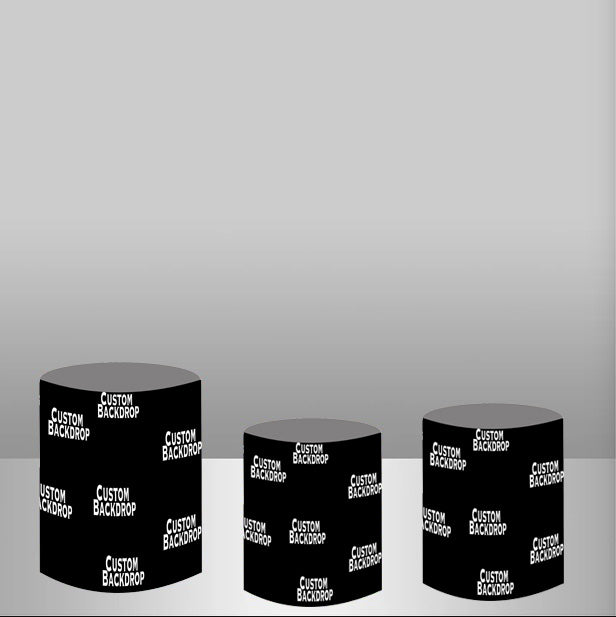 Custom Any Theme Round Photo Backdrop Cover Circle Cylinder Plinth Covers Decorations