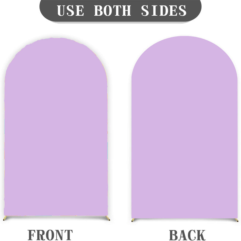 Customize Plain Purple Photo Background Birthday Arch Chiara Theme Background Double Side Elastic Covers