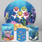 Disney Baby Shark Round Backdrop Ocean Underwater Kids Birthday Party Circle Background Boys Birthday Covers