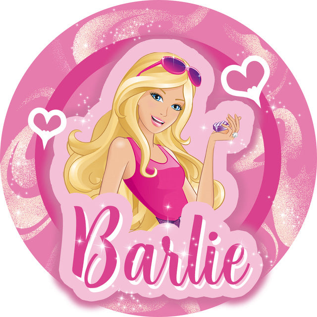 Customize Barbie Photo Backdrop Cover Girls Round Backdrop Birthday Party Circle Covers