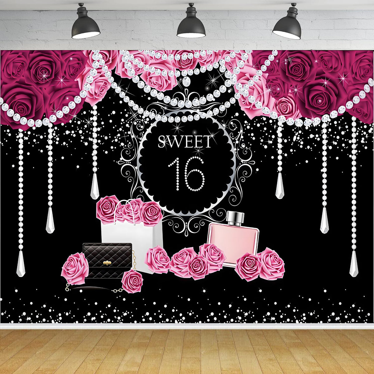 Custom 16th Birthday Photo Backdrop Banner