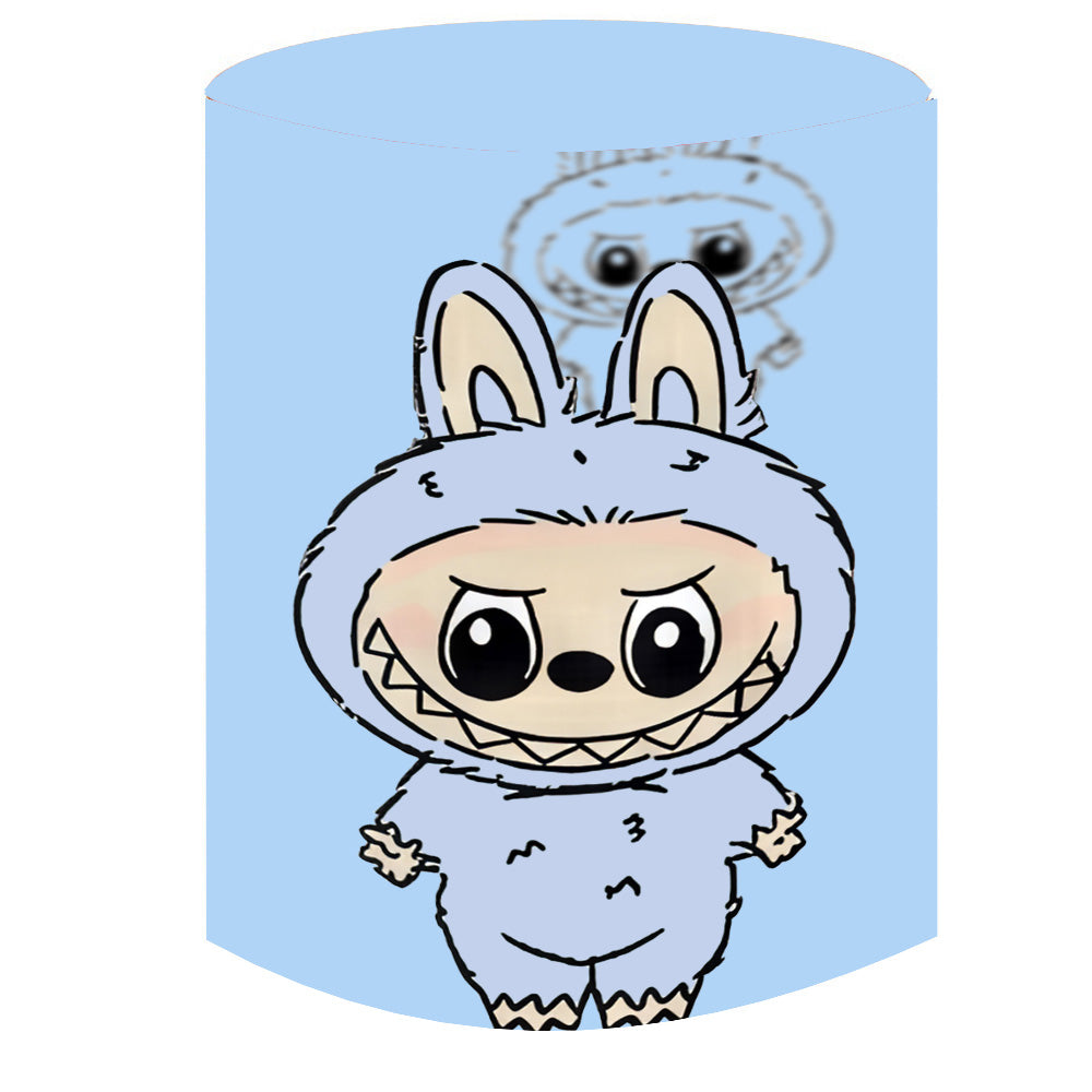 Fondo de dibujos animados personalizado para fiesta de cumpleaños de niños, telón de fondo redondo, funda circular