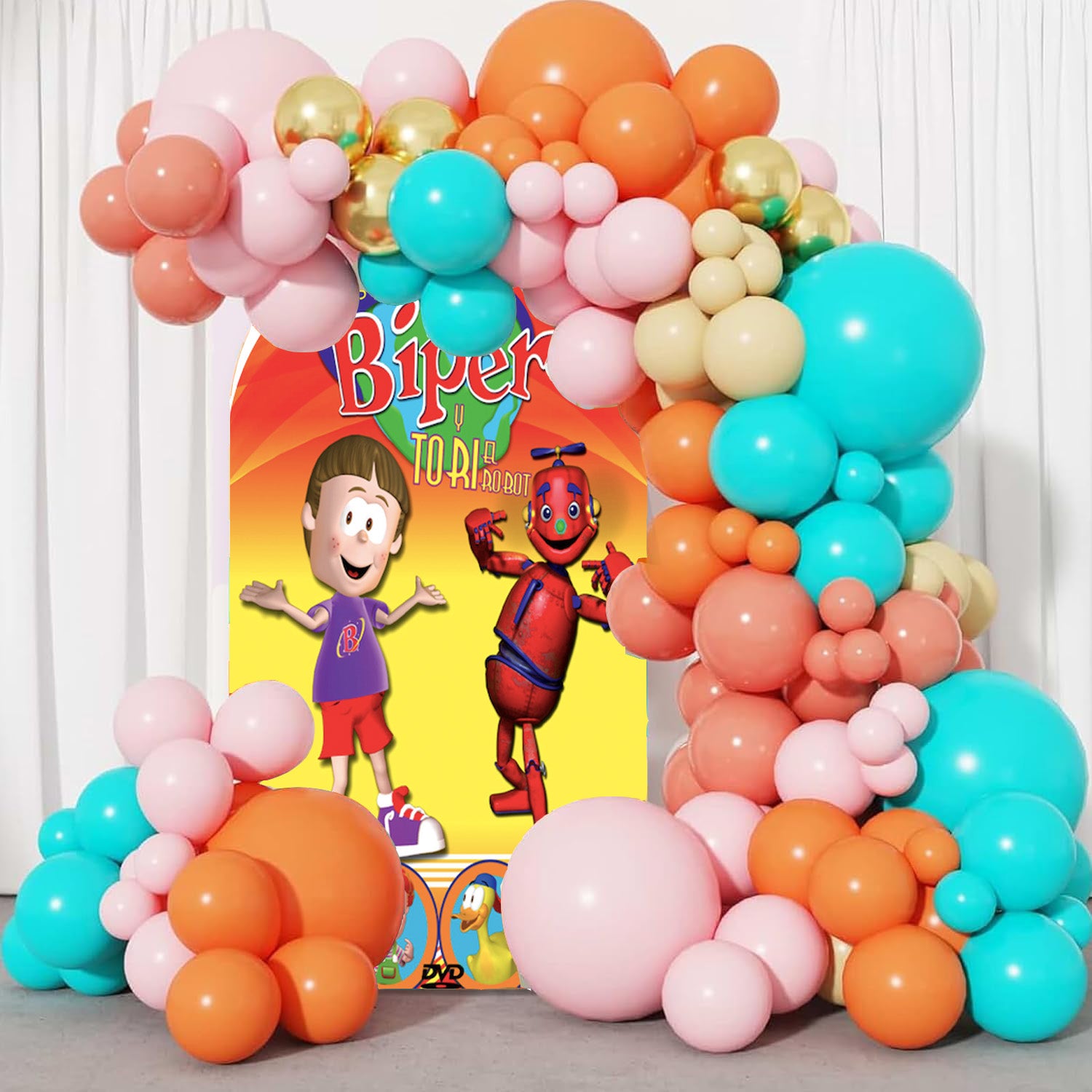 Customize Biper y sus amigos Photo Background Cover Birthday Arch Chia