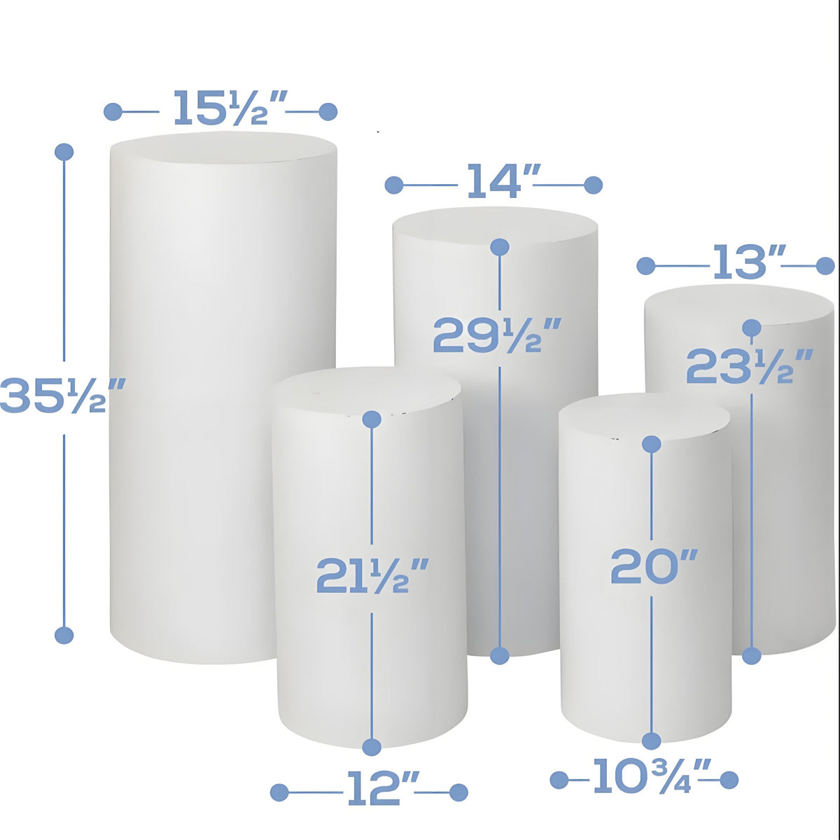 Customize Theme and Size 5 pieces Cylinder Plinth Covers