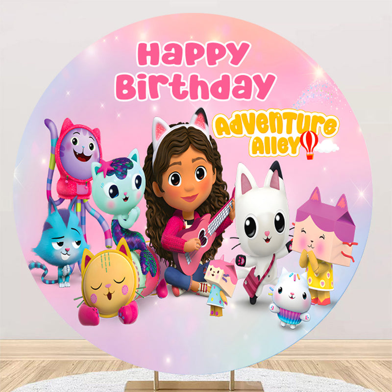 Customize Theme Photo Backdrop Cover Round Backdrop Girls Birthday Party Circle Background Covers