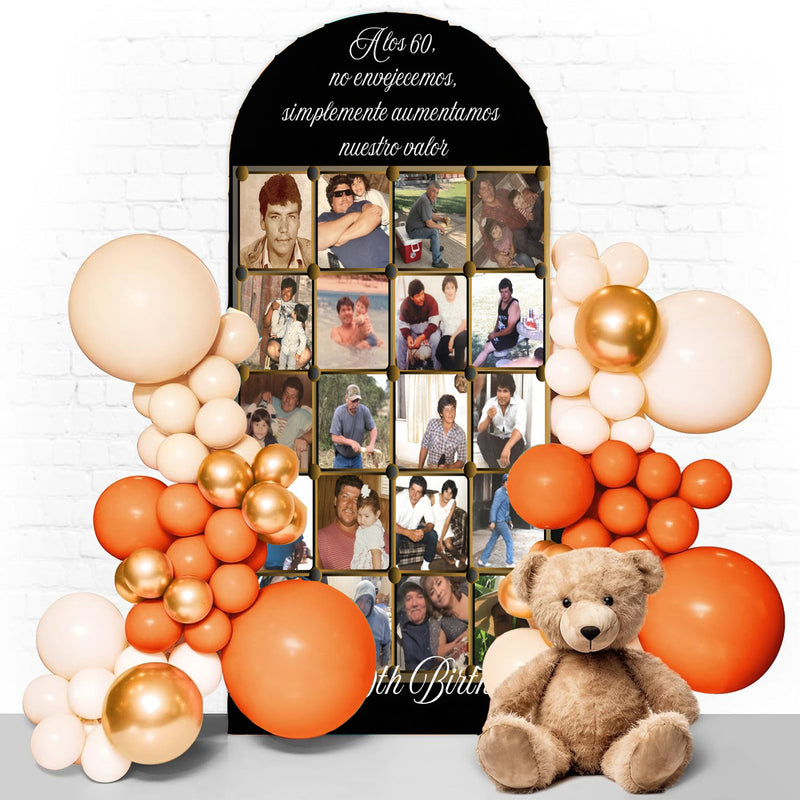 Customize Photo Logo Photo Background Cover Birthday Arch Chiara Theme Background Double Side Elastic Covers