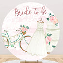 Custom Bride to Be Round Backdrops Wedding Party Circle Background Girls Birthday Floral Covers 