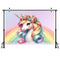 Customize Rainbow Unicorn Photo Backdrop Birthday Party Photography Backgrounds Banners