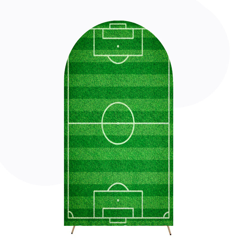Customize Size Football Field Photo Background Soccer Cover Arch Chiara Theme Background Double Side Elastic Covers