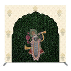 Customize Size Shri Nathji Photo Backdrop Cover Lord Krishna Square Double Side Elastic Cover