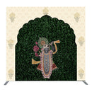 Customize Size Shri Nathji Photo Backdrop Cover Lord Krishna Square Double Side Elastic Cover