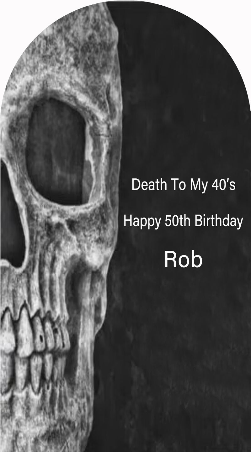 Customize Skeleton Birthday Photo Background Arch Chiara Skull Background Double Side Elastic Covers
