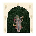 Customize Size Shri Nathji Photo Backdrop Cover Lord Krishna Square Double Side Elastic Cover
