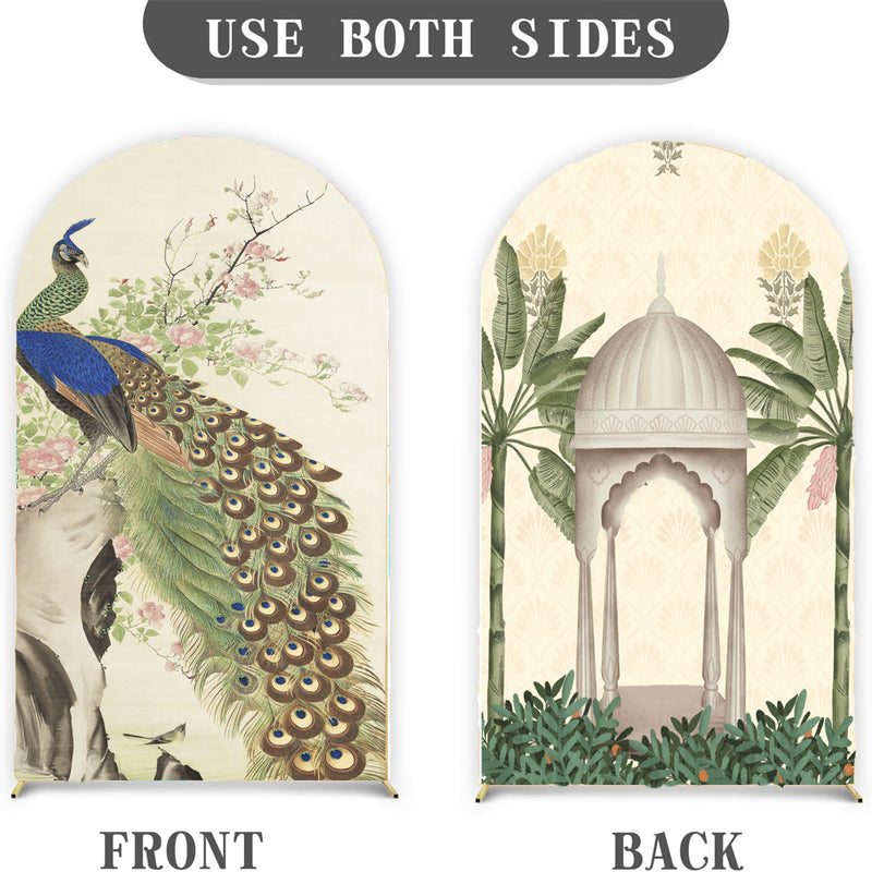 Customize Photo Peacock Gazebo Party Photo Background Cover Arch Chiara Theme Background Different Double Side Elastic Covers