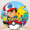 Pokémon fête ronde toile de fond cercle fond Pokemon anniversaire Photo Studio décor cylindre plinthe couvertures 