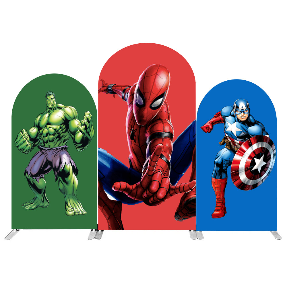 Cubierta de fondo de foto de melón de dibujos animados de tamaño personalizado fondo de arco temático cubiertas elásticas de doble cara