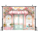 Custom Pink Flowers Photo Background Banner Store Party Photography Backdrop