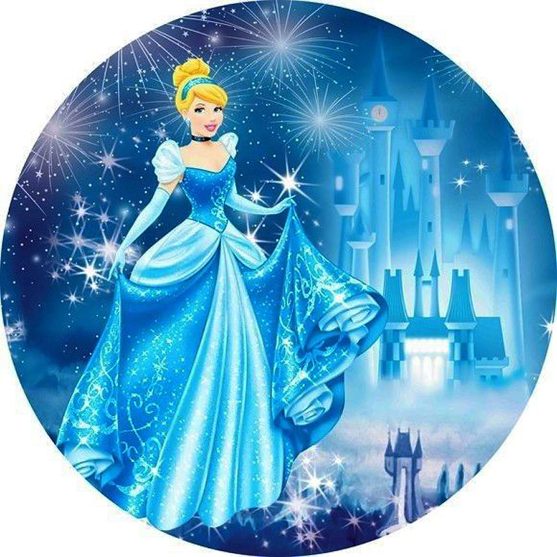 Custom Cinderella Round Backdrop Cover Princess Cylinder Plinth Covers