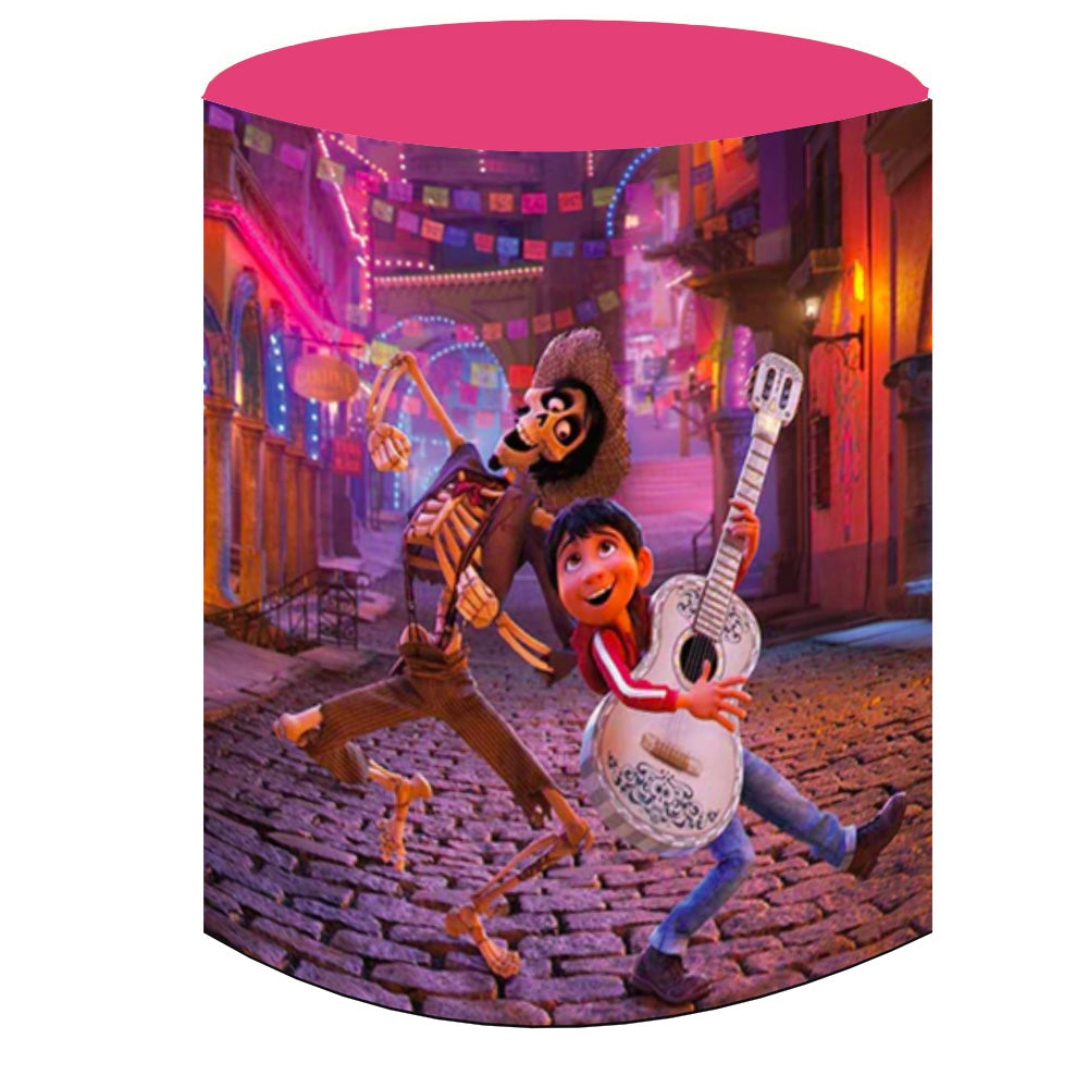 Custom Coco Round Photo Backdrop Cylinder Plinth Covers