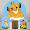 Customize The Lion King Round Backdrop Kids Birthday Circle Background Cylinder Plinth Covers