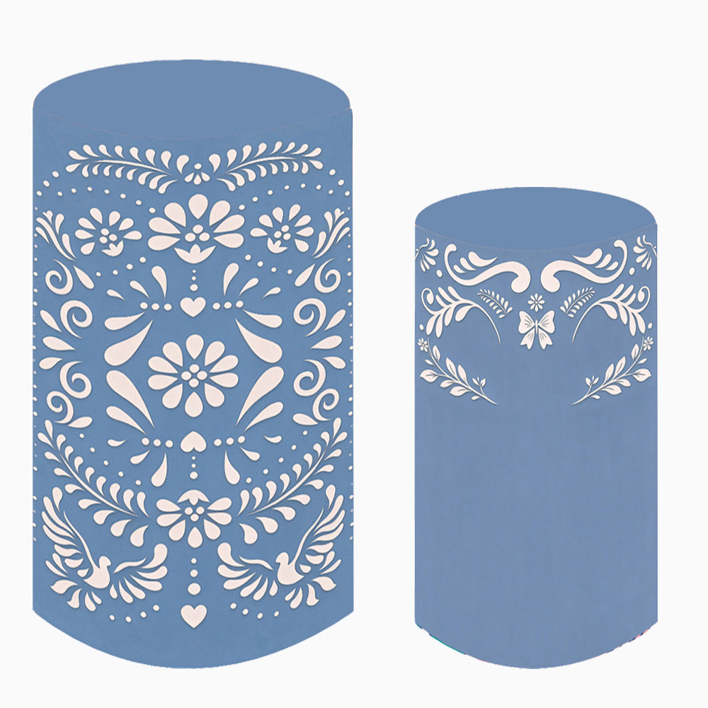 Custom Size Blue Birthday Cylinder Plinth Covers
