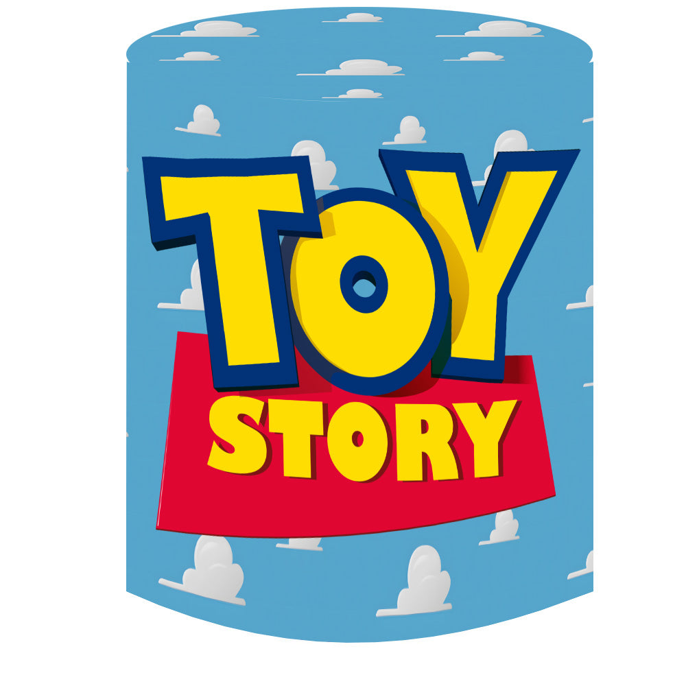Custom Toy Story Round Photo Backdrop Covers Circle Background Cylinder Plinth Covers