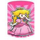 Couverture d'arrière-plan de princesse Super Mary Peach Amiibo, personnalisée, ronde, pour fête d'anniversaire pour filles 
