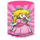 Customize Super Mary Peach Amiibo Princess Backdrop Cover Round Backdrop Girls Birthday Party Circle Background Covers