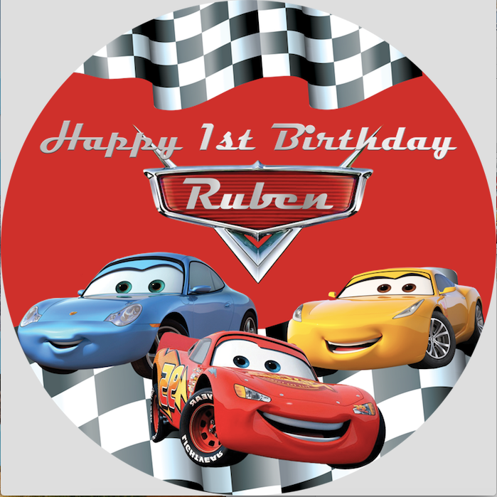 Customize Car Round Backdrop Kids Birthday Party Circle Background Cov ...