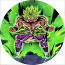 Broly Backdrop Cover from Dragon Ball Z Round Backdrop Kids Birthday Party Circle Background Covers
