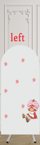 Customize Strawberry Shortcake Photo Background Girls Cover Theme Arch Background Double Side Elastic Covers