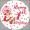 Charlotte aux fraises, toile de fond ronde, cercle d'anniversaire pour filles, couverture de plinthe cylindrique 