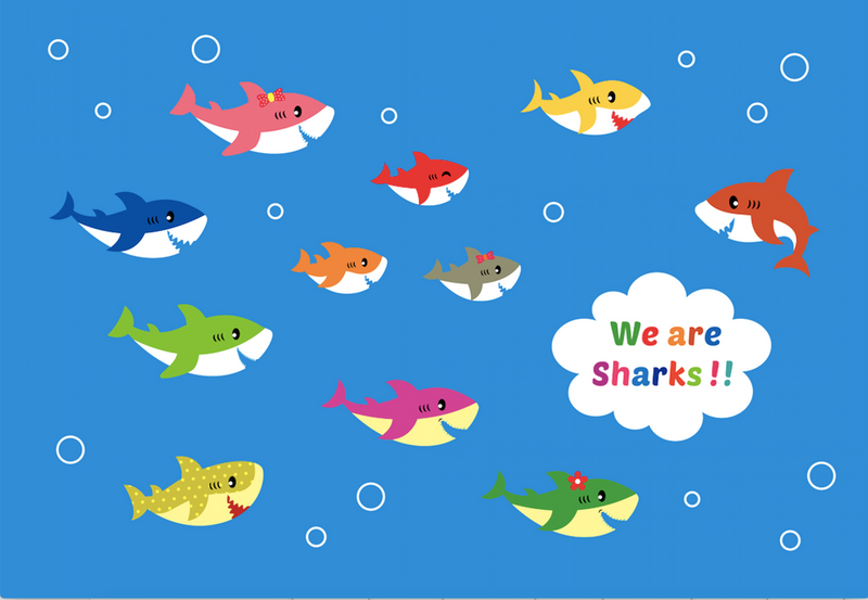 Customize We Are Sharks Photography Backdrop Underwater World Kids Photo Background Decor Poster Banner