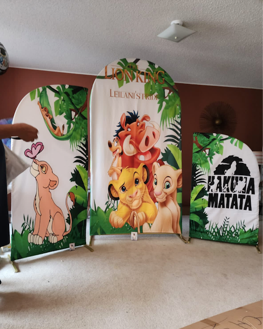 Customize The Lion King Photo Background Kids Birthday Cover Theme Arch Background Double Side Elastic Covers