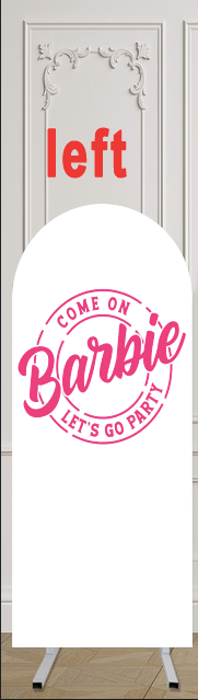 Fondo de foto de Barbie de tamaño personalizado, cubierta de fiesta de cumpleaños para niñas, color rosa dorado, fondo de arco temático, cubiertas elásticas de doble cara 