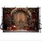 Christmas Room Photography Backdrops Vintage Xmas Wreath Wooden Door Decoration Children Portrait Shooting Background