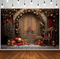 Christmas Room Photography Backdrops Vintage Xmas Wreath Wooden Door Decoration Children Portrait Shooting Background