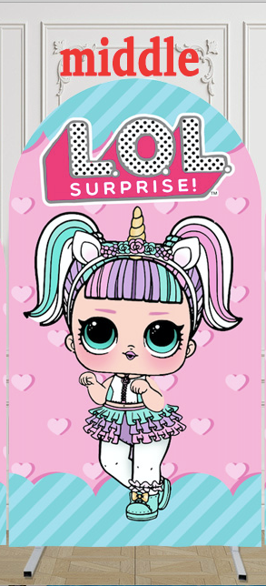 Customize Photo Background Girls Birthday Party Cover Theme Arch Background Double Side Elastic Covers